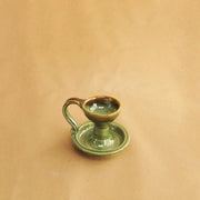Bhakti Candle Holder - Peridot Green | Ceramic Candle Holder